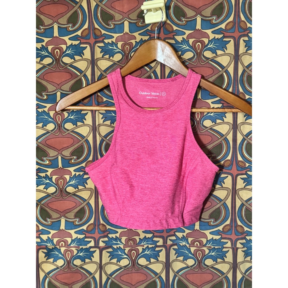 Outdoor‎ Voices Hot Pink Crop Top Athletic Racerback Activewear Womens